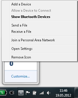 Windows 7 Bluetooth Properties