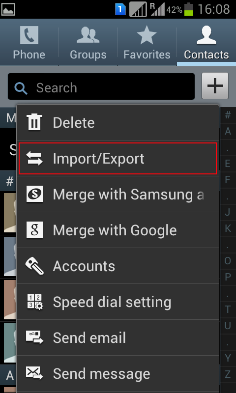 Choose Import/Export
